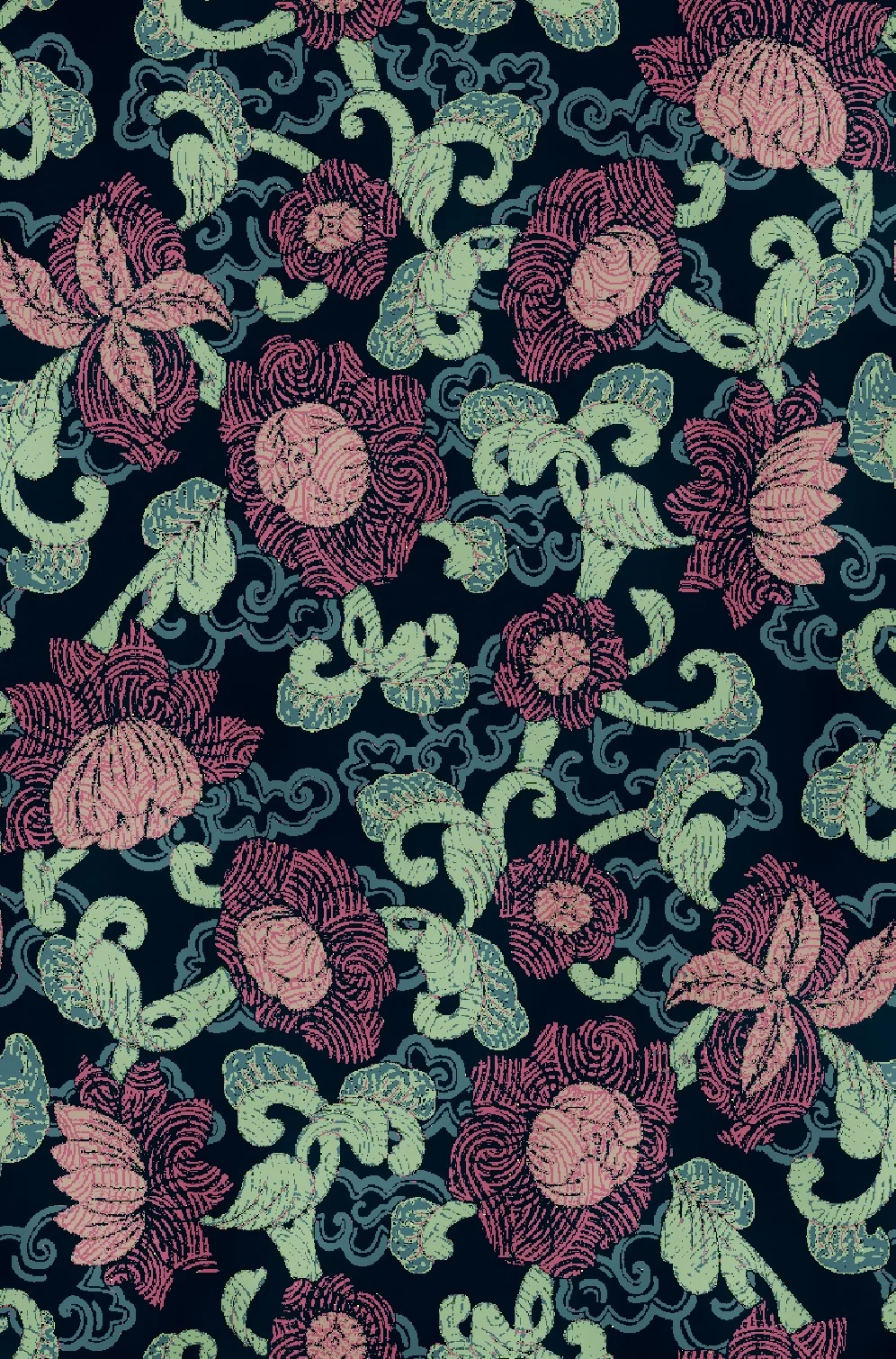 Floral textile colorway study