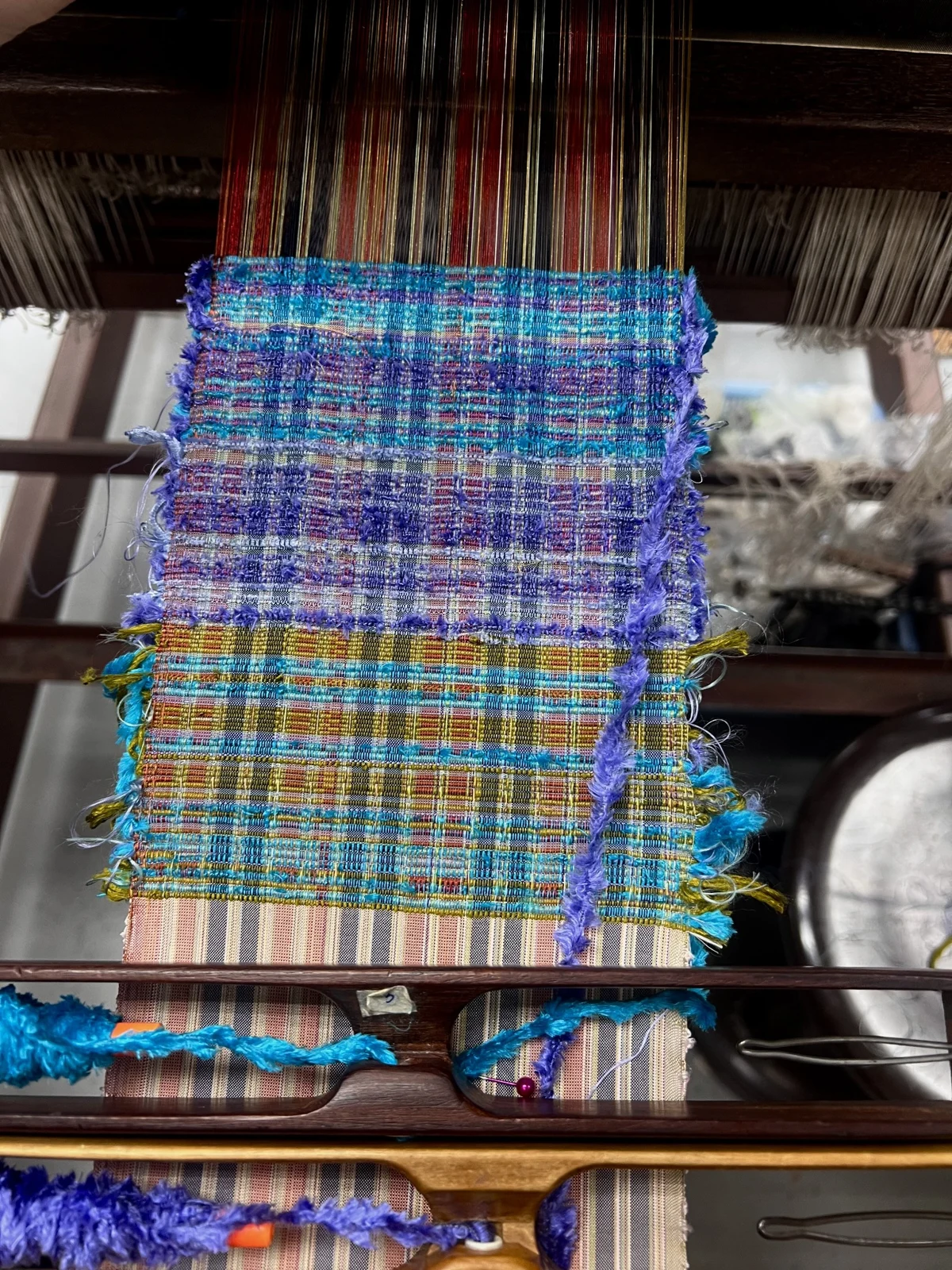 Fabric on a weaving loom